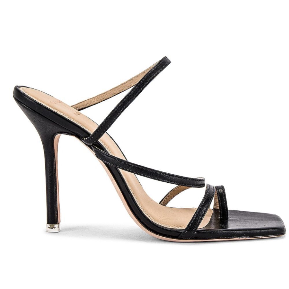 Black Suede Studio Cindy Sandal High Heels in Black SZ 38